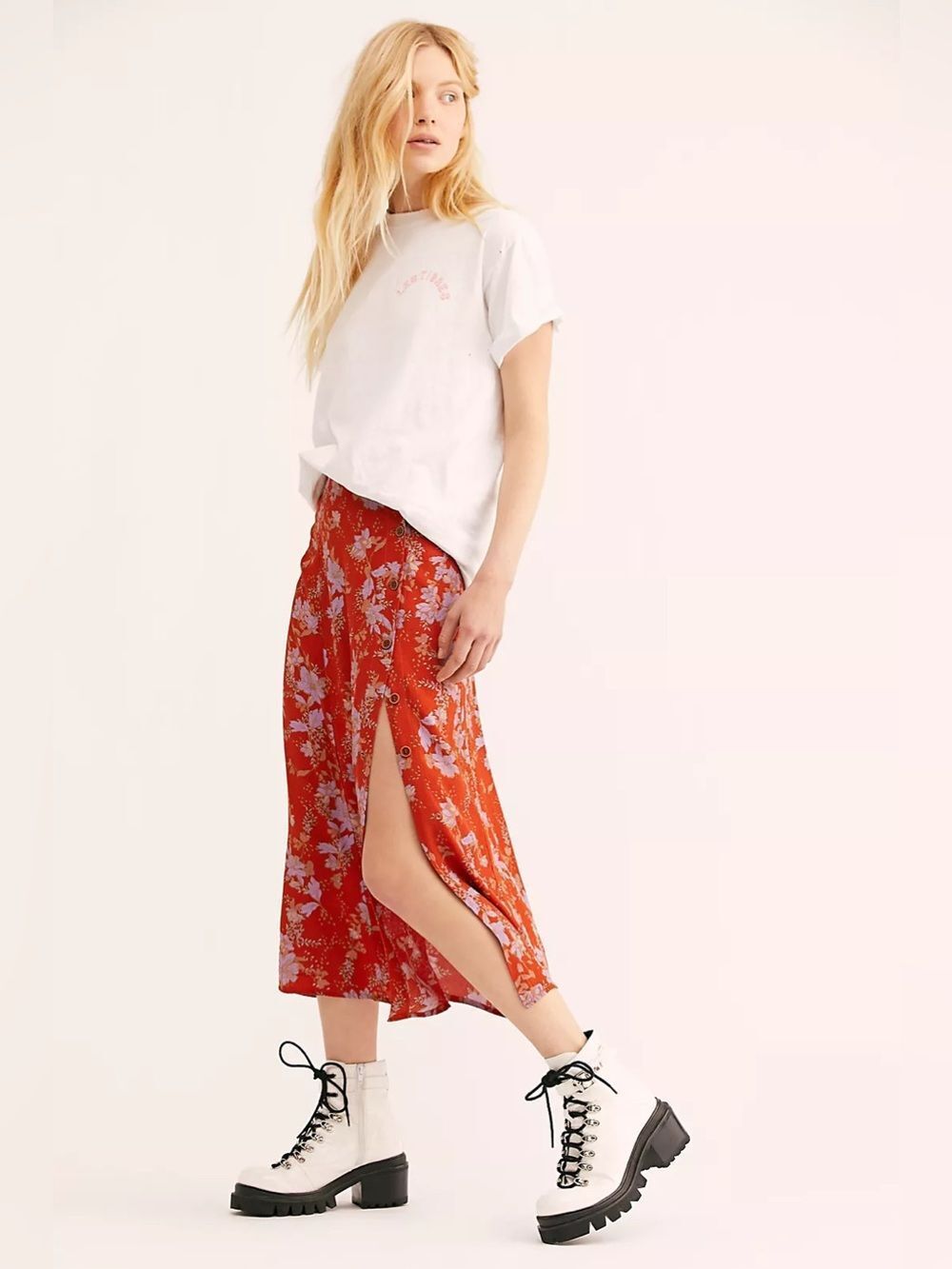 Free People Retro Love Midi Skirt